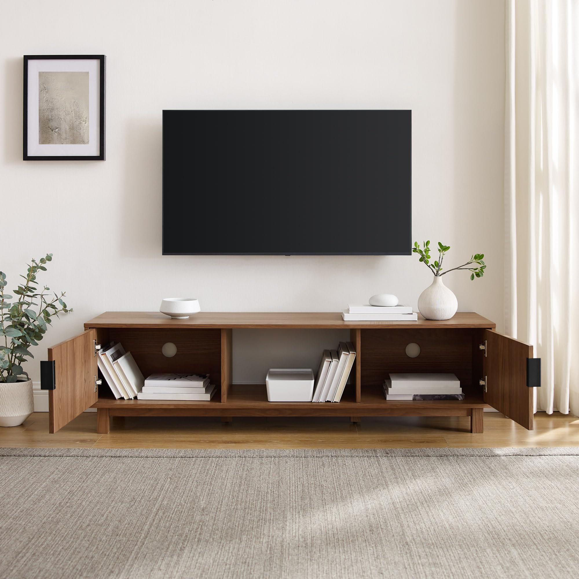 Walker Edison Arundo Fluted TV Stand for TVs up to 65 Inches, 58